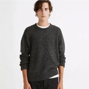 Madewell Charcoal Gray Men's Crewneck Merino Wool & Alpaca Donegal Sweater